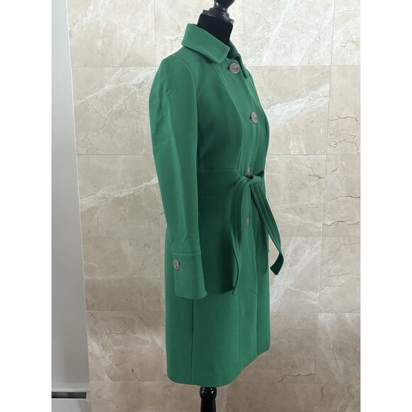 VTG J.Crew Belted Wool Lady Day Coat P8 Kelly Green, Classic Preppy Jenna Lyons - Picture 6 of 15